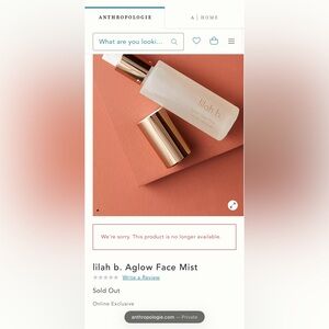 lilah b. Aglow Face Mist - Elegant Gold and White